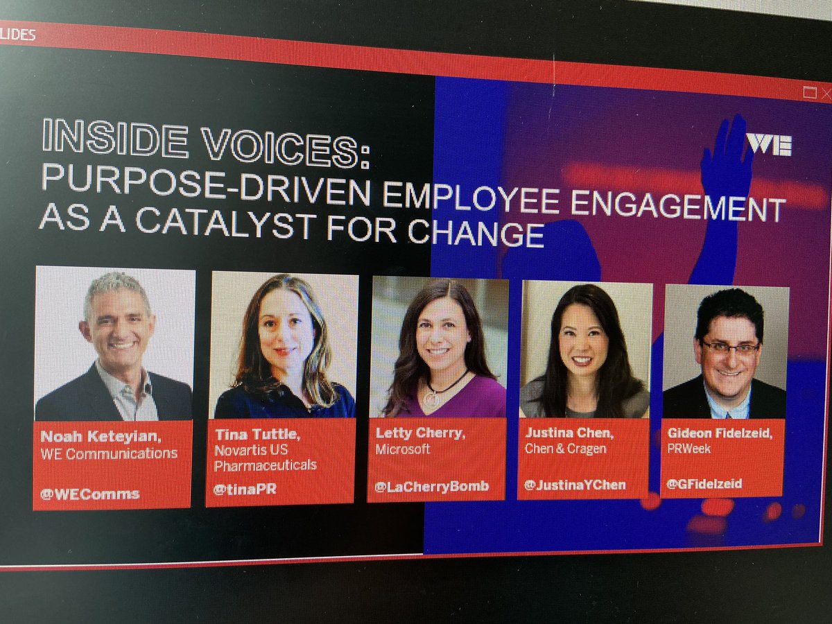 andrea_maclean's tweet photo. Aligning purpose, vision and strategy. The importance of employee engagement. Great panel. @WEcomms @tinaPR @LaCherryBomb @JustinaYChen @GFidelzeid https://t.co/VlNZNWdOnO