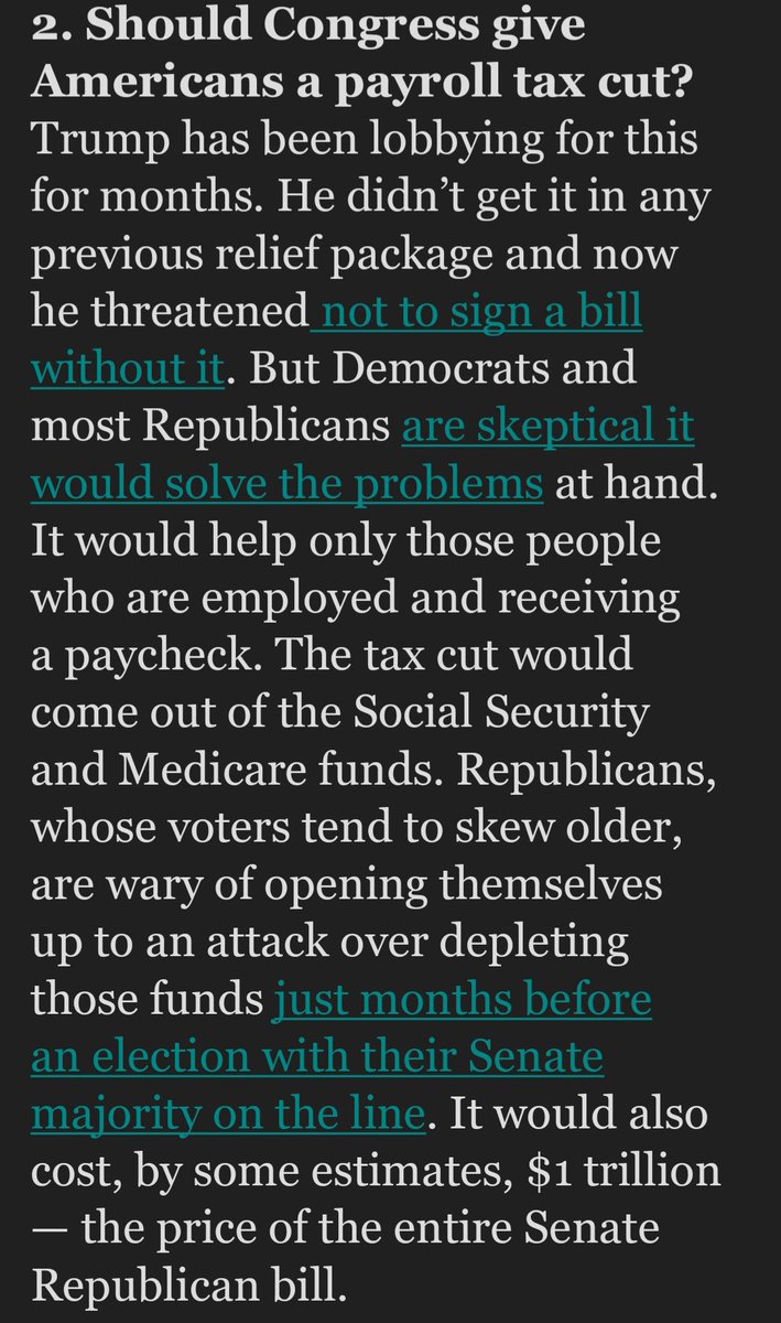 A Payroll Tax Cut? That would harm Social Security funding - only Putin and Xi Jinping & their Puppets would want that! HELL NO!