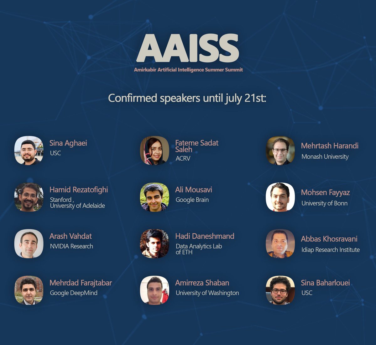 aaiss_aut's tweet photo. We are happy to announce #AAISS2020's confirmed speakers to date.

Registration will start soon! https://t.co/thb4V4rR40