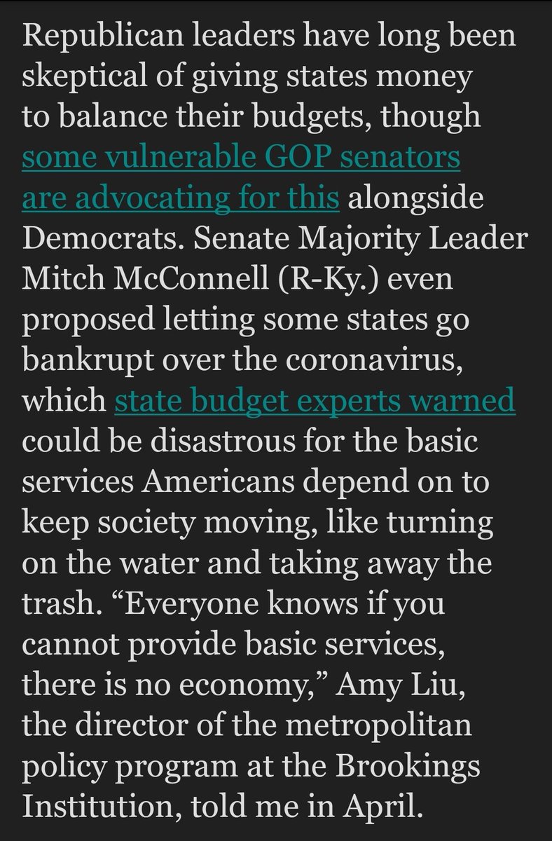 Only  #MoscowMitch &  #BeijingChao want some of our 50 States to go Bankrupt. Come On, this is an easy one!