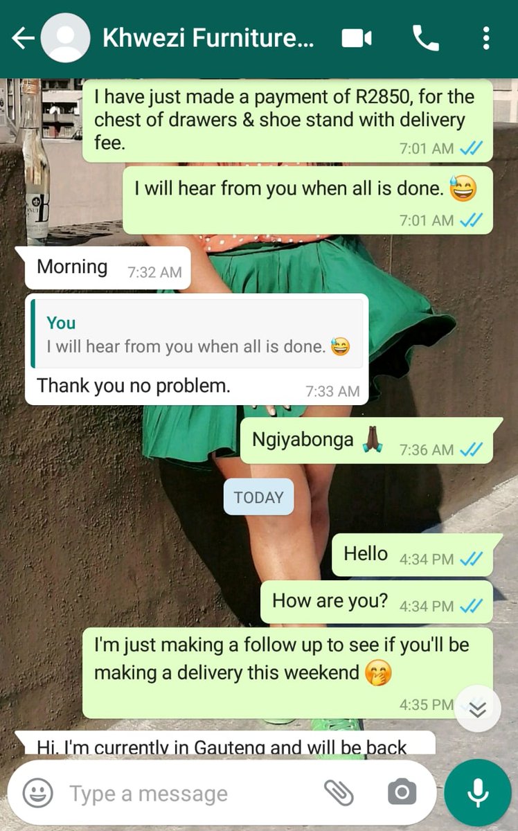 Nazee89's tweet photo. Hey everyone 💔. I need help in getting back my money from this guy I "supposedly" paid for a custom made shoe stand and chest of drawers on 25/06/2020.To date he hasn't made any delivery and he's giving me a run around. His name is Lucky and this is his number 0658080856. https://t.co/PRAAHj9i3R