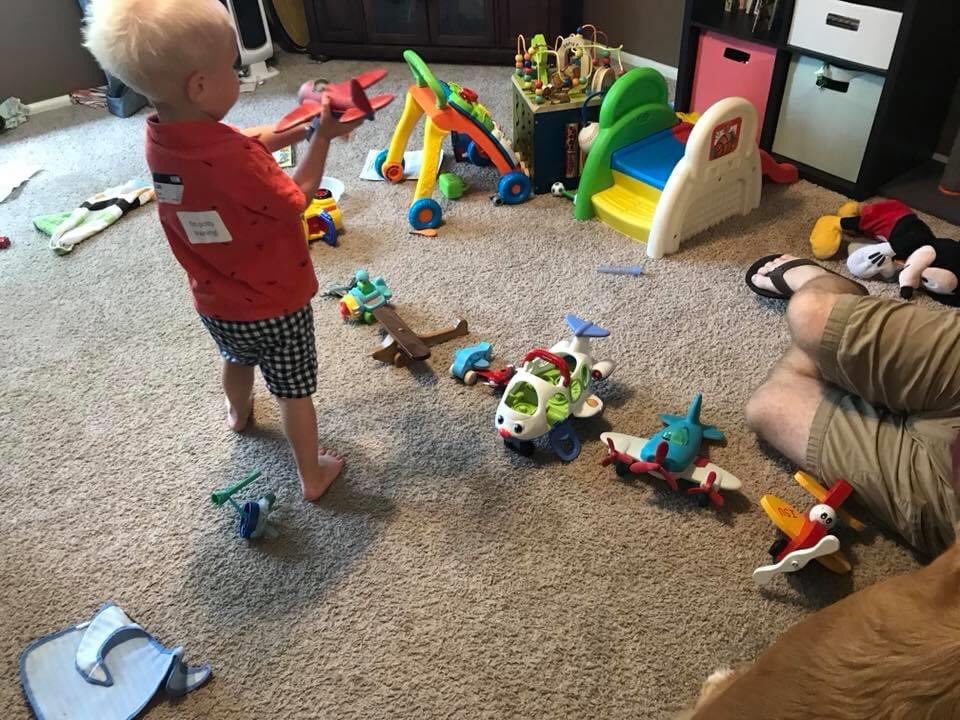 Today’s memory is from #OSH18 when I couldn’t make it but we watched the live feeds and my son got all of his toy planes out. #EAAtogether