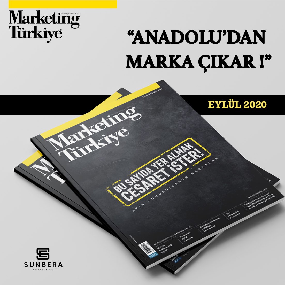 sunbera_'s tweet photo. Marketing Türkiye “Anadolu’dan Marka Çıkar” özel dosyası Eylül 2020 de Tüm Platformlarda yayında ! Detaylı Bilgi için info@sunbera.com 
https://t.co/bAkdb85GO5 https://t.co/Bu0uqPjPhP