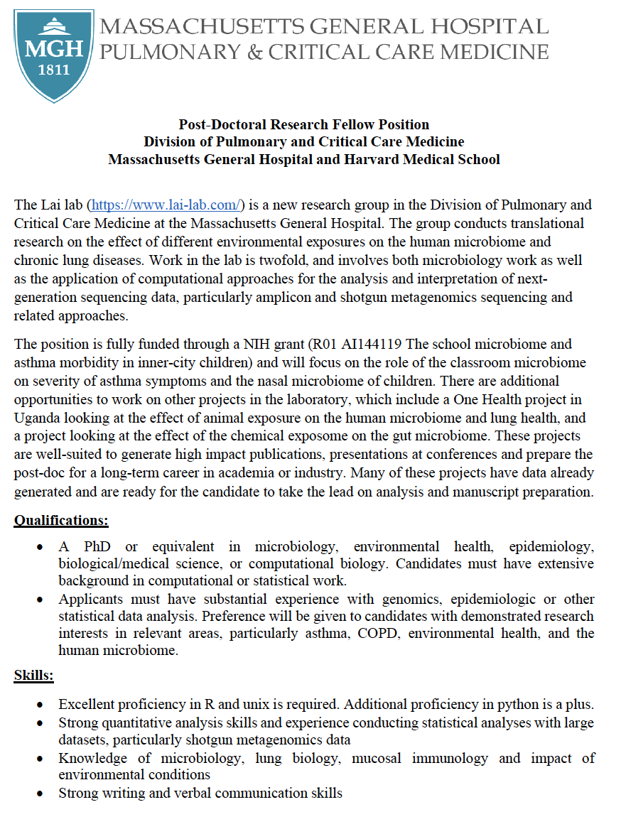 New post-doc opportunity! Check out the advert below! 
#postdoc #phd #research #boston #careers #BU #BUSM