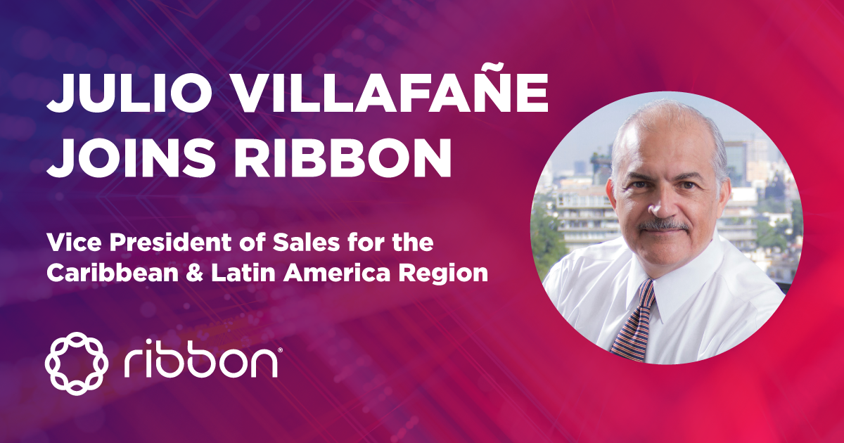 Julio Villafañe Joins <a href="/Ribboncomm/">Ribbon</a>  as Vice President of Sales for the Caribbean and Latin America Region: hubs.ly/H0sSntM0 #Cloud #UC #PacketOptical #5G