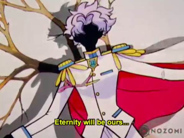 Akio: AND THEY ALL LIVED HAPPILY :) EVER :) AFTER :)Utena: What about the woman dying behind youAkio: This isn’t about her