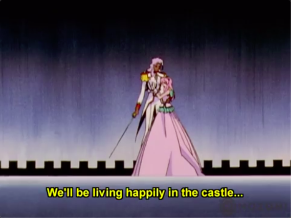Akio: AND THEY ALL LIVED HAPPILY :) EVER :) AFTER :)Utena: What about the woman dying behind youAkio: This isn’t about her
