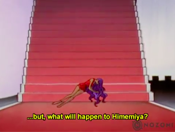 Akio: AND THEY ALL LIVED HAPPILY :) EVER :) AFTER :)Utena: What about the woman dying behind youAkio: This isn’t about her