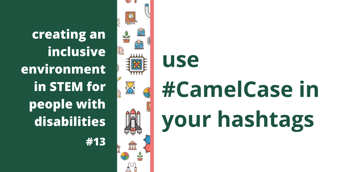 The screenreaders that blind and visually impaired people use will read each word in a hashtag individually if  #CamelCase is used. A quick and easy tip for  #DisabilityPrideMonth!
