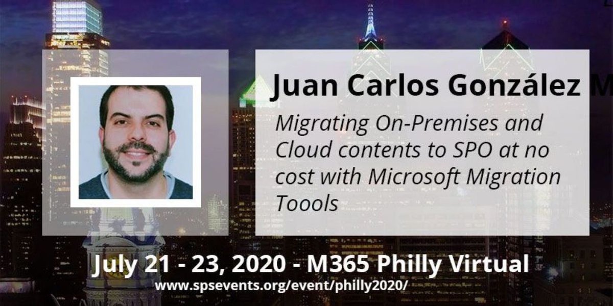 SPS_Philly's tweet photo. https://t.co/oqvP5a0Qti
Join @jcgm1978 on July 23 , 3pm EST  as he talks about "Migrating On-Premises and Cloud contents to #SPO at no cost with #MicrosoftMigration Tools"  #M365Philly  #SPSPhilly https://t.co/OkUgYbt3El