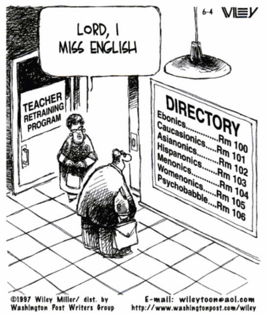 this cartoon is from *1997*. they're literally regurgitating the same material from the 90s "pc culture run amok!". at least jordan peterson had some original material with the chaos dragons and snakes-dna shit