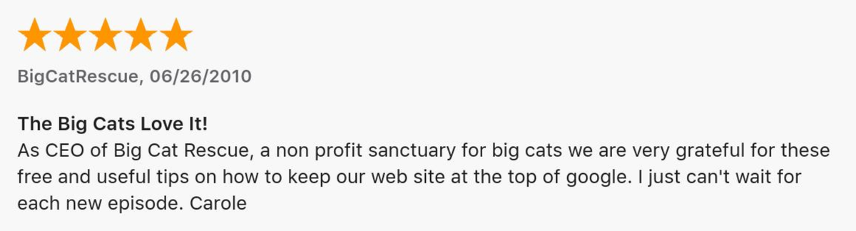 A decade back I used to present a pretty popular internet marketing podcast, just had this review from the time shared with me.

Read it, you'll either wonder why I'm sharing it or, well you'll know exactly why I'm sharing it.