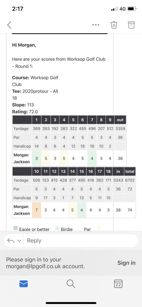 mjacksongolf's tweet photo. Just can’t get it in the red at the moment😡+2 74 today on @2020protour @Worksopgolfclub another quality run event from the boys @Hansonprogolf @AdamWalkerGolf 🔥3 weeks off for me now so time to get some training in & find some game for my next run of events 👊 #mjgolf #TeamFWX https://t.co/cu6yGsULla