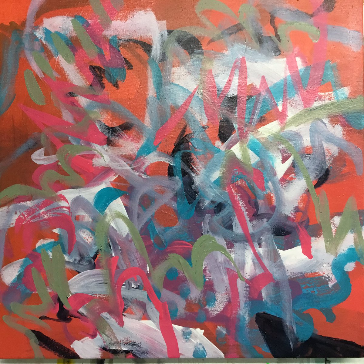 TeecusJill's tweet photo. Finally got back into the studio to start work in earnest! I am carrying on with work inspired by music. These are yesterday’s works in progress responding to Mozart’s Fantasia in C Major K475. #contemporarypainting #acrylicpainting #automaticprocess #musicandpainting https://t.co/qsHfJgk0gj