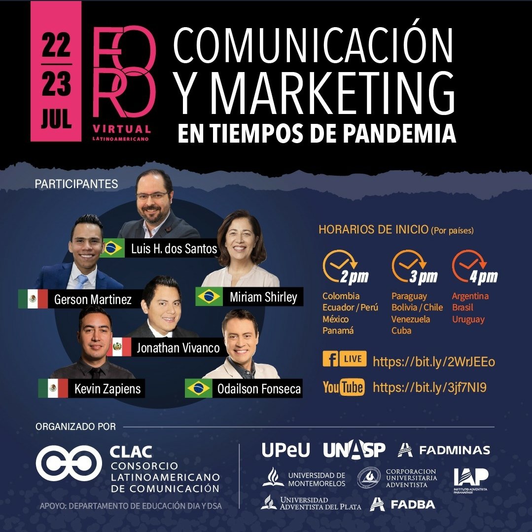 #ViveUnadeca 
Estamos conectados en el foro virtual de comunicación de Latinoamérica. Puedes unirte por Facebook o YouTube