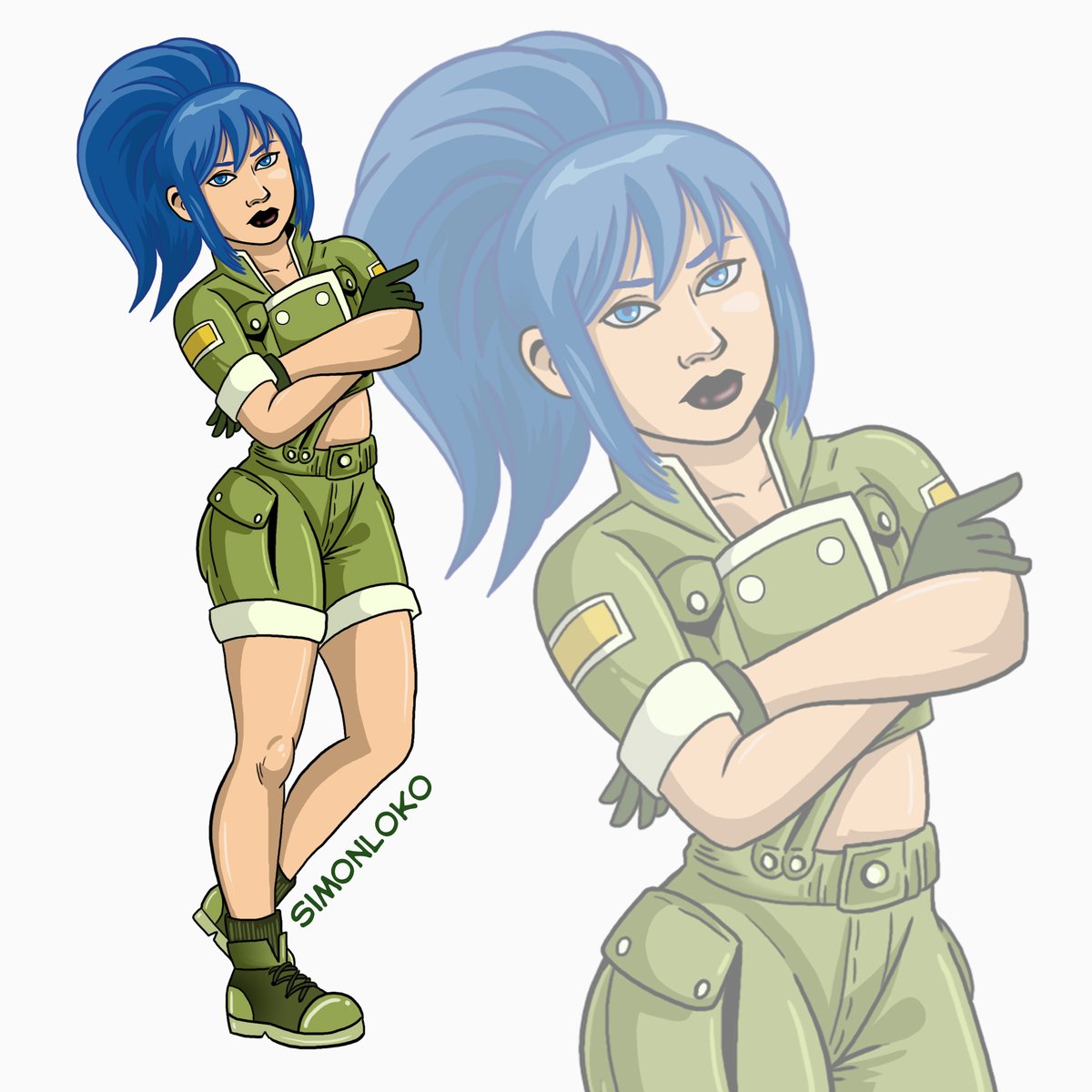 simonloko's tweet photo. LEONA HEIDERN
#leona #leonaheidern #kof #kingoffighters #thekingoffighters #bluehair #militar #militargirl #girl #dibujo #drawing #simonloko #digitalart #illustration #fanart https://t.co/Bj8QMDmmcl