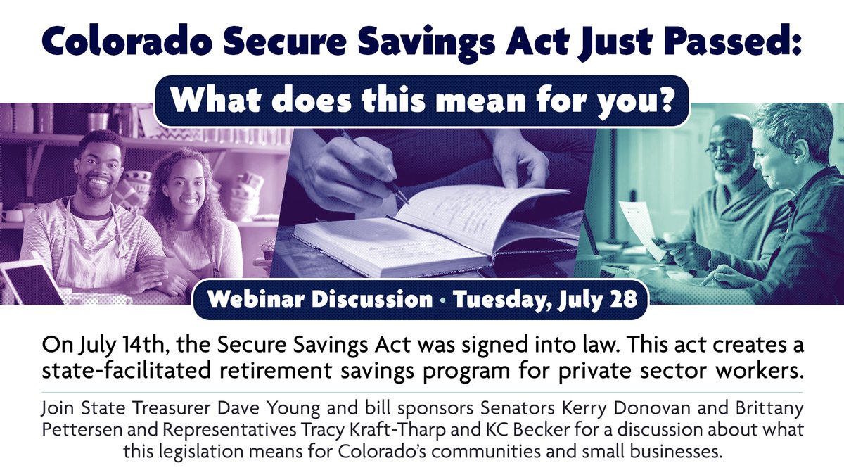SecureSavings's tweet photo. Join the conversation with @ColoTreasurer >>>
https://t.co/zIpQ635wjw https://t.co/MyT0BtIaF6