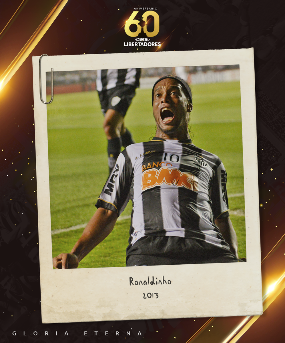 Libertadores's tweet photo. 🇧🇷🥇 ¡@10Ronaldinho, campeón de la #Libertadores!

🏆 Se cumplen 7⃣ años de la primera y única conquista de @Atletico: se quedó con la Copa de 2013.

⭐️ Dinho fue una de las figuras con 4⃣ goles y 7⃣ asistencias.

#Libertadores60Años #GloriaEterna https://t.co/rZHQMSSxQr