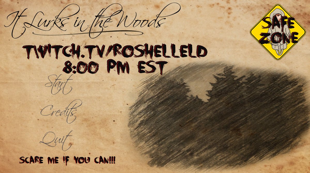 Coming back tonight with my "Scare Me If You Can" series! Tonight's game is by <a href="/OlivierLeclair/">langeoliver</a> : "It Lurks In The Woods".  A selection by <a href="/gameteasevids/">Game Tease</a>. If he is able to scare me, he will get a $5 #giftcard of his choice!  twitch.tv/roshelleld 8pmEST #SmallStreamersConnect