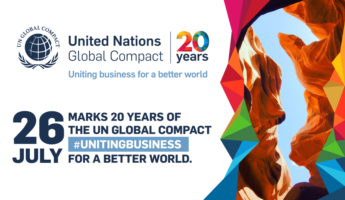 nikoSDGs's tweet photo. 26 July marks 20 years of the UN @globalcompact #UnitingBusiness for a better world. 

Celebrate this milestone with us and learn how your company can contribute to a more just and equitable world where no one is left behind: https://t.co/ZBsmGApps0 https://t.co/czc715hV72