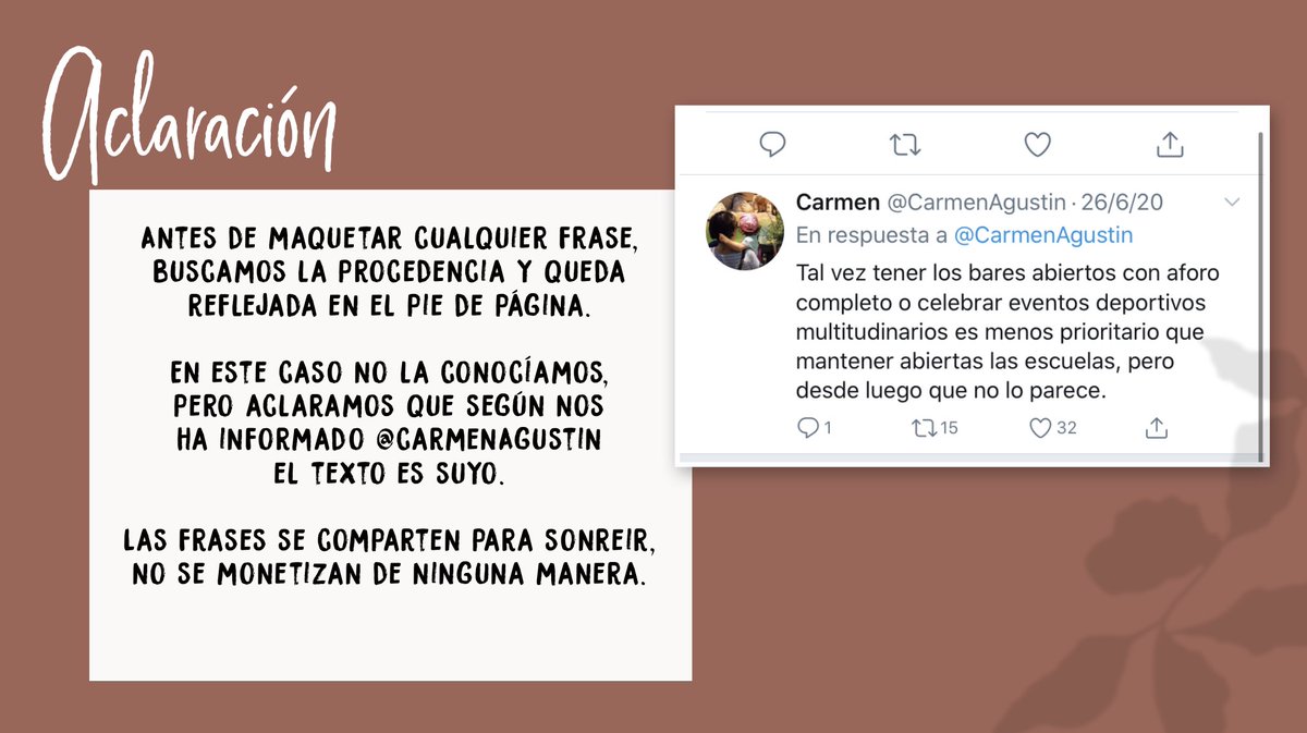 Importante!!! Autoría @CarmenAgustin