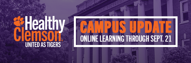 ClemsonIT's tweet image. Clemson University's Healthy Clemson: United as Tigers page features updates and resources regarding plans for the fall semester—as well as frequently asked questions, available here: clemson.edu/coronavirus/fa…
