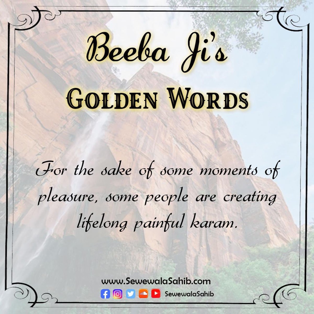 SewewalaSahib's tweet photo. Daily, a unique powerful pearl-diamond-golden nugget from Dhan Dhan Beeba Nihal Kaur Ji Maharaj Jis pavitar mukh. Please share and forward as far and wide as possible 🙏🏻❤😊❤🙏🏻 #SewewalaSahib #SocietyOfSaints #DailyWisdom #BeebaNihalKaurJiMaharaj #GoldenWords https://t.co/kiXAgzm21E