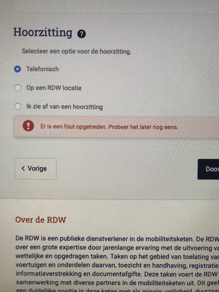marceljfmeier's tweet photo. @RDWnl Telefonisch zijn jullie al onbereikbaar en ook een bezwaarschrift indienen lukt nu niet. Kunnen jullie hier iets aan doen aub?!?!?! https://t.co/MGjINHlySf