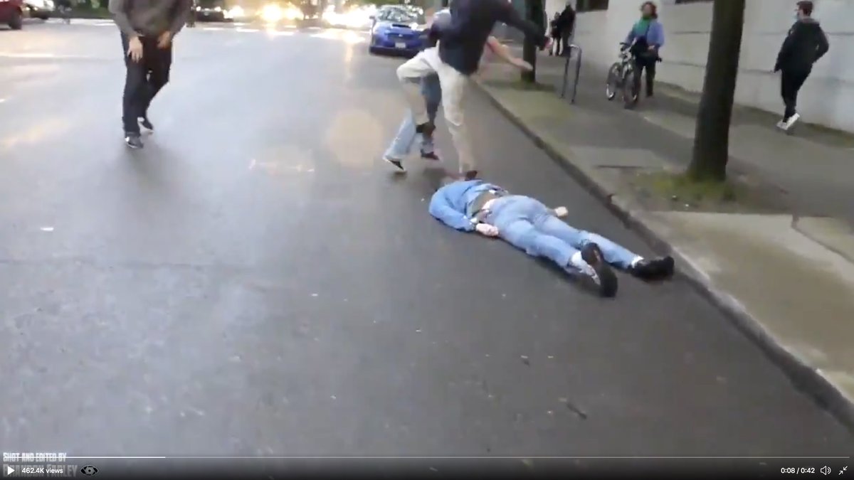 Watch what he does.Kicks the kid's leg out from under him so hard that the kid falls over.Smooth as silk.