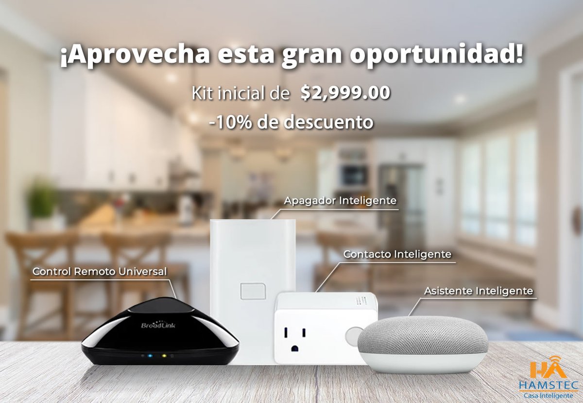 HamstecMexico's tweet photo. Da el primer paso en la automatización de tu hogar con nuestro kit inicial, de $2,999.00 - 10% de descuento!
#domotica #automatización #casainteligente #kitinicial #broadlink #smarthouse https://t.co/qndMaCm2oX