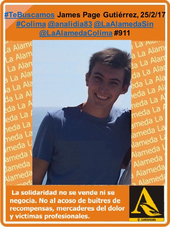 LaAlamedaColima's tweet photo. #TeBuscamos James Page Gutiérrez, 25/2/17 #Colima #911 https://t.co/4aJTPO9Bra