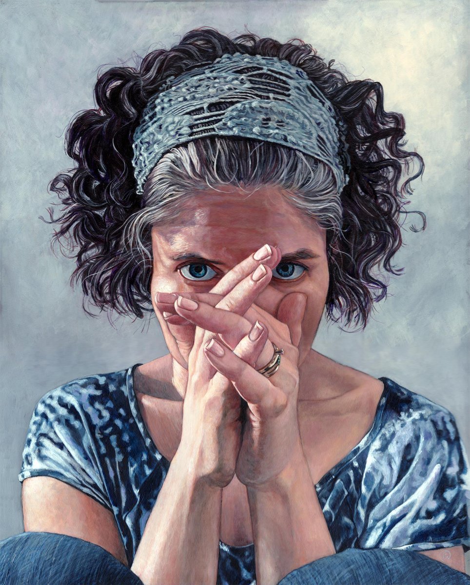 Amwomenartists's tweet photo. She Is Me But I Am Not Her by Paige Wallis in Making Their Mark: American Women Artists at the Booth Museum. #womenartists #AWABooth #BoothMuseum #artexhibition #acrylic https://t.co/bE1S4LSYus
