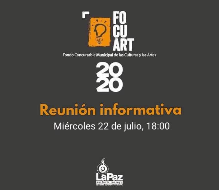 lapazculturas's tweet photo. Recuerda que desde las 18.00 realizaremos una reunión informativa sobre la segunda convocatoria del #FOCUART2020. Únete a la ID de Zoom: 848 3734 2093 (no olvides identificarte con nombre y apellido para ingresar). https://t.co/n5uzBxn5QE