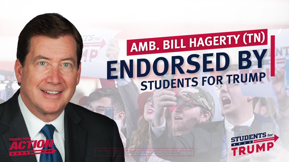We’re proud to support the right conservative for Tennessee, <a href="/BillHagertyTN/">Bill Hagerty</a>!

President <a href="/realDonaldTrump/">Donald J. Trump</a> endorsed - he will make a fantastic U.S. Senator!