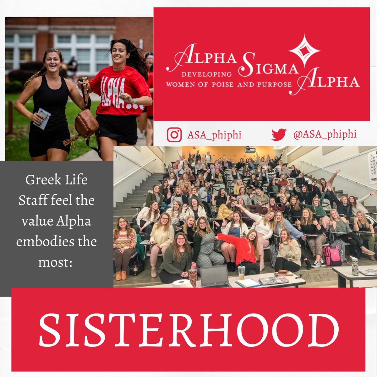 NW_FSL's tweet photo. @ASA_phiphi embody #sisterhood through lifelong engagement. The Alpha chapter at @NWMOSTATE has amazing alum who continue to support through volunteer advising. Women like @ashmejia, @FancyStancyBond and @MrsACullin make our @NW_Panhellenic community proud! @asaHQ #BeNWGreek https://t.co/fw0Ib6RVC4