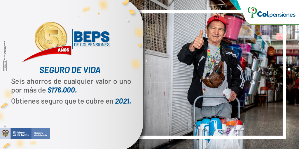 Colpensiones's tweet photo. 💭Quienes ahorran en el #ProgramaBEPS de @Colpensiones pueden acceder a un #SeguroDeVida.
📔En #5AñosBEPS suma cerca de 502 mil pólizas expedidas. https://t.co/VvYSWa8Zvq