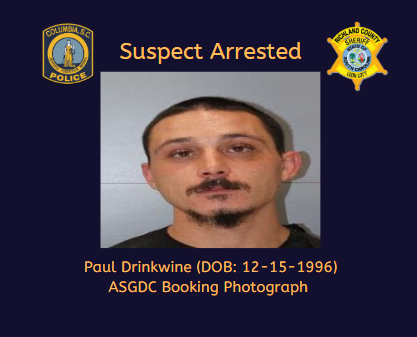 ColumbiaPDSC's tweet photo. #CPDUpdate: A male suspect accused of repeatedly displaying a sharp-edged weapon at officers in May near the SC State House has been arrested again. Learn more about Paul Drinkwine's additional charges & other suspects' alleged crimes, here:
https://t.co/pzZRSc3J2j https://t.co/eN62WVYmaB