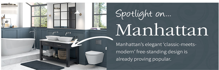 Check out our stylish Manhattan range! Available as part of our latest Bathrooms to Love collection. Click the link to download your brochure today: bathroomstolove.uk - there are over 200 new products to discover.