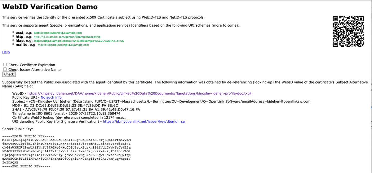 kidehen's tweet photo. Repeating the same #WebID demo, but using a Plain Text doc comprising a #StructuredData island (in the form of a Credentials #KnowledgeGraph) deployed using #Nanotation.
https://t.co/3pREtjWbCV
#PasswordLess #WebIDTLS #PKIX #Identity #Privacy #WebIDProfile #RDF #LinkedData https://t.co/UKir9mjVtH