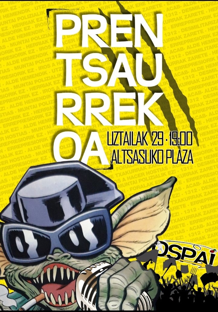 AltsasukoGA's tweet photo. 📰🗞️ PRENTSAURREKOA 🗞️📰

#Ospa! Egunaren aurkezpen prentsaurrekoa:

🗓️ Uztailak 29 asteazkena
⏰ 19:00
🏠 #Altsasu-ko Plaza https://t.co/oq3IsT0GOq