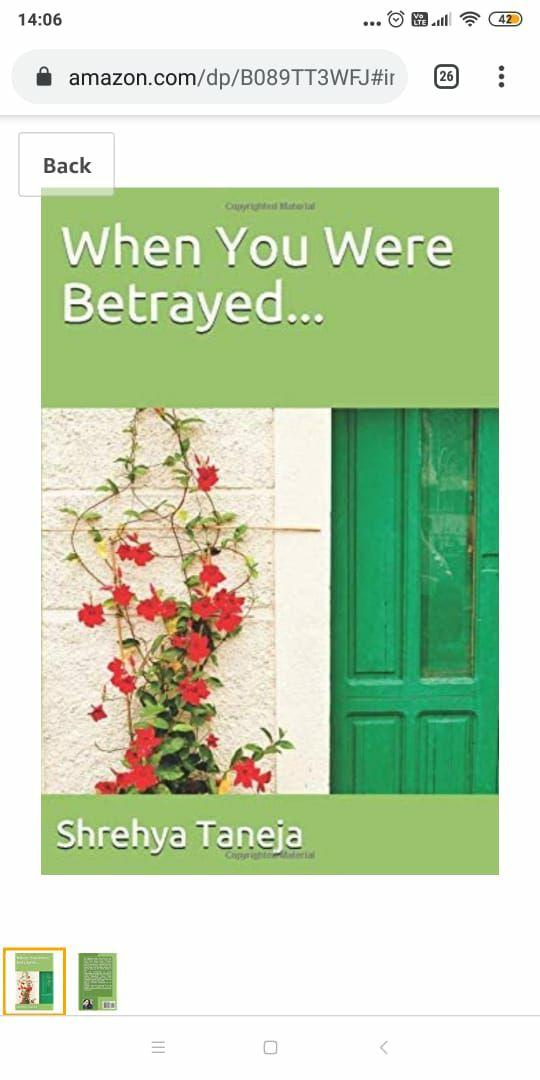 ShrehyaTaneja's tweet photo. @newbooksplease MY NEW BOOK 
WHEN YOU WERE BETRAYED
Life has shades f grey tampered misunderstanding n miscommunication, heroes walking a mile like d villians n d villians doing a consistent role reversal. 
https://t.co/DW8rC4rwSl

#writerscommunity #Writers #KindleUnlimited https://t.co/WoQtZ4zcVW