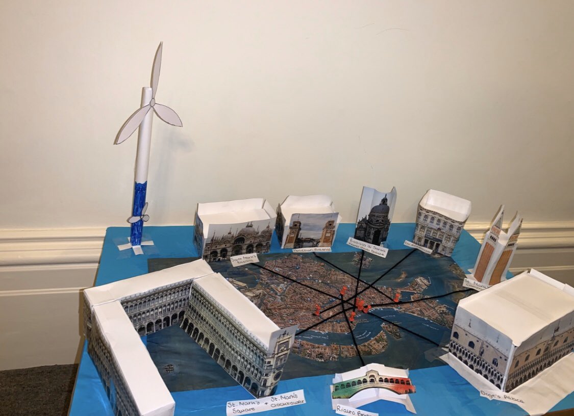 UCellFC's tweet photo. We’ve had some very creative entries for our GCSE ‘green town’ project... like this one - a model city of Venice making use of some renewable energy sources https://t.co/xyCFgTf4r2