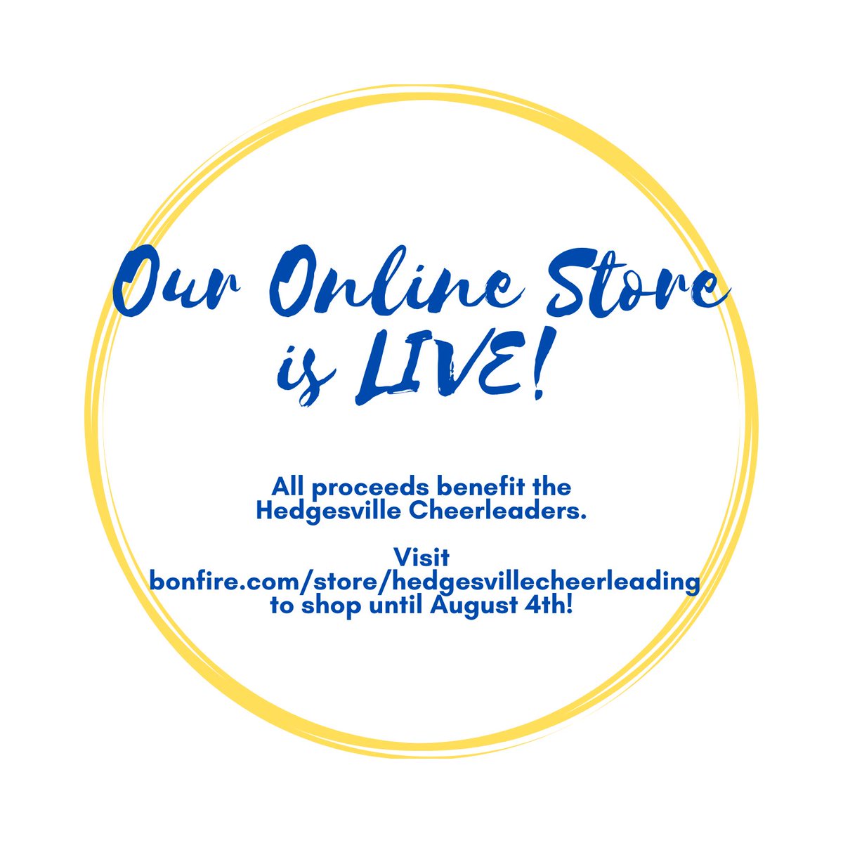 HHSEaglesCheer's tweet photo. Support the Hedgesville Cheerleaders by shopping our online store until August 4th! 

https://t.co/Qvce2wLGlu https://t.co/65IDVR7c1B