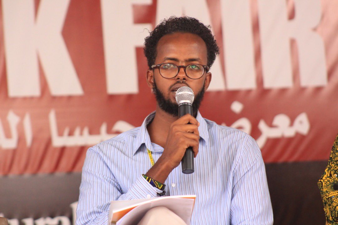IsmaaciilUbax's tweet photo. Feels like yesterday! 2017, me being on stage as a guest talking about my book ”Gaax”. Pic 2 &amp; 3 is me but now leading the same book fair two years in a row, 2018 and 2019. What a ride! No #HIBF2020 this year so I’m celebrating it this way. @hibf @HargeysaCC https://t.co/61NGe3kGX3