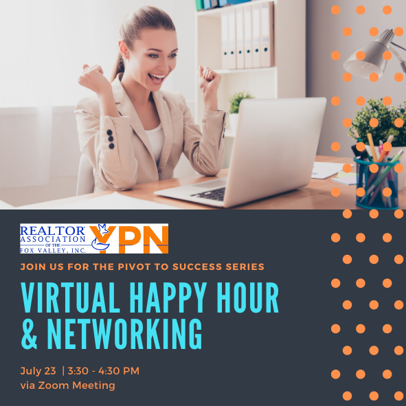 TOMORROW!!
YPN VIRTUAL HAPPY HOUR!
Register Here: …nofthefoxvalleyrafv.growthzoneapp.com/ap/Events/Regi…