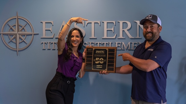 EasternTitle's tweet photo. We are excited to announce that Eastern Title has just received the Top 50 Remitting Agent Award for 2019. Thank you to Pandora Nomikos for giving this award.
#wecloseanywhereanytime #easterntitle #realestate #realtors #dmvrealestate #dctitle #mdtitle #vatitle #marketing https://t.co/0RFnufY9C7