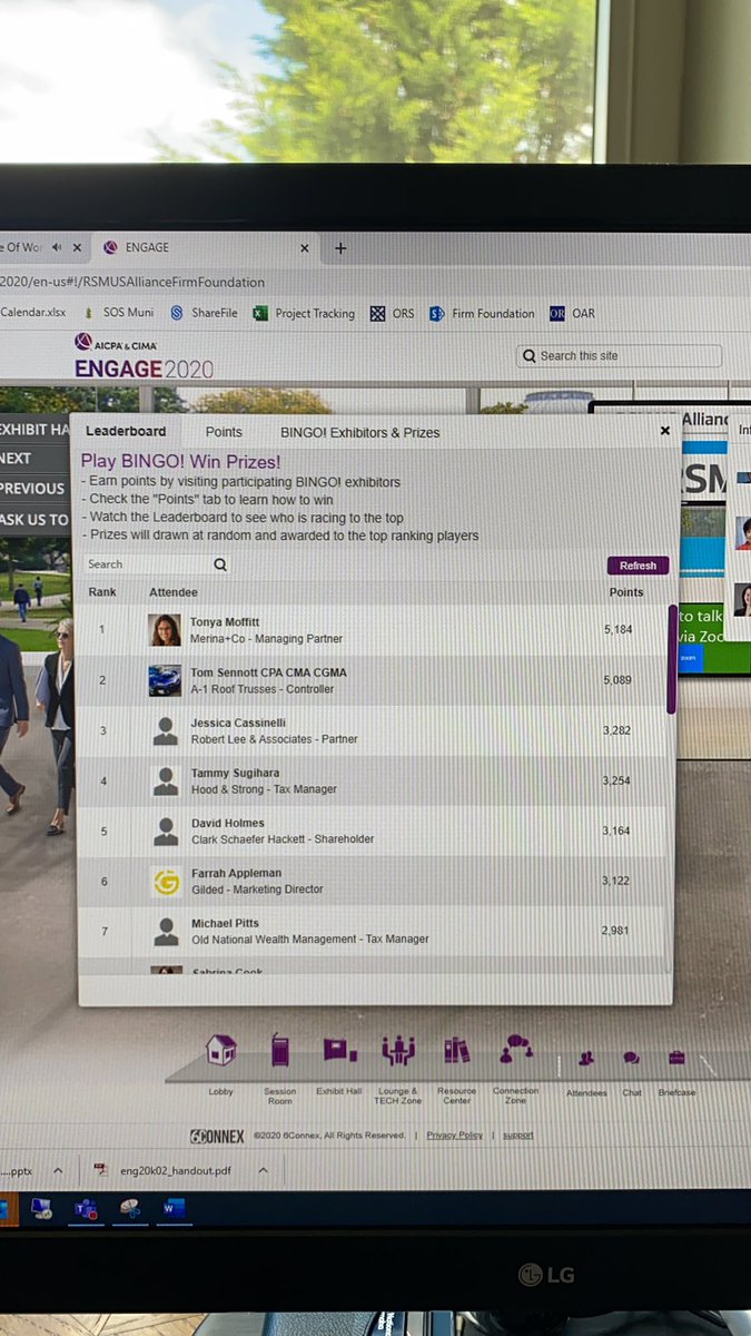 MoffittTonya's tweet photo. If you are attending AICPA’s Engage I want you to come play bingo with me. Knock me down in the ranking. The Exhibitors are here to offer resources and share what they have to offer. Thank you exhibitors for supporting our profession! #engage2020 #aicpa #cpanerd #alwayslearning https://t.co/kZPp9pMMVD