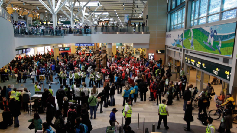 During the 2010 Winter Games, 13 million athletes, VIPs, passengers, and visitors travelled through YVR. When the games ended, we saw our busiest day on March 1, 2010, when 37,000 passengers departed and 9,000 pieces of oversized athletic equipment were handled.  #YVRBDAY
