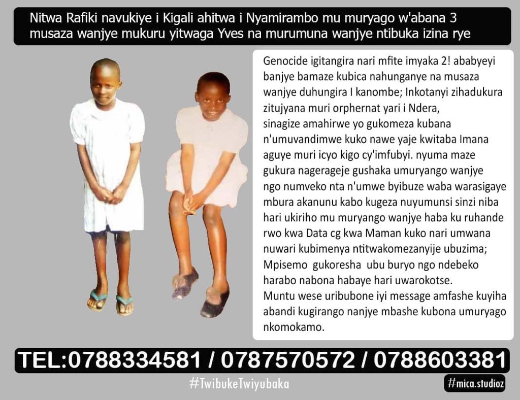 DimitrieSissi's tweet photo. Dear #RwOT mbafitiye inkuru wa mugani wa Buravan Ariko kubera uburemere bwa yo ndayibaha mu kinyarwanda 😰😀

1/1 :  Byatangiye gutya : Imyaka 28 irashize atazi inkomoko ye, yifuza cyane kumenya umuryango we.  Yitwa Grace Rafiki 💜 THREAD https://t.co/uEbAAnPWbB