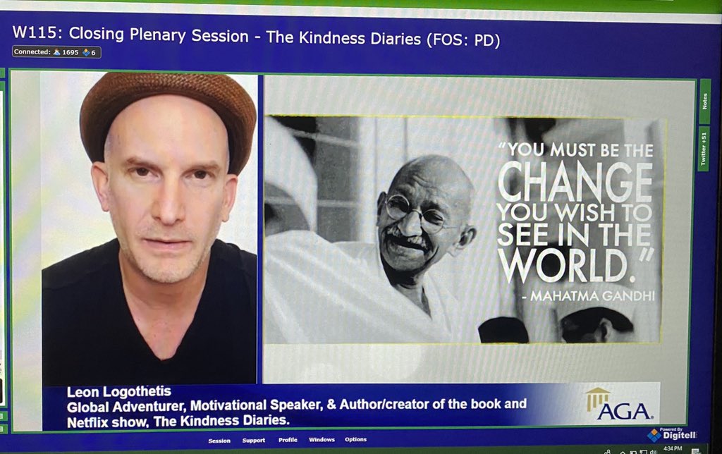 MOVAGA1's tweet photo. Closing session of #PDT20 ! What an inspiration Leon Logothetis has been. Go be kind! https://t.co/LsRBiyS3UJ